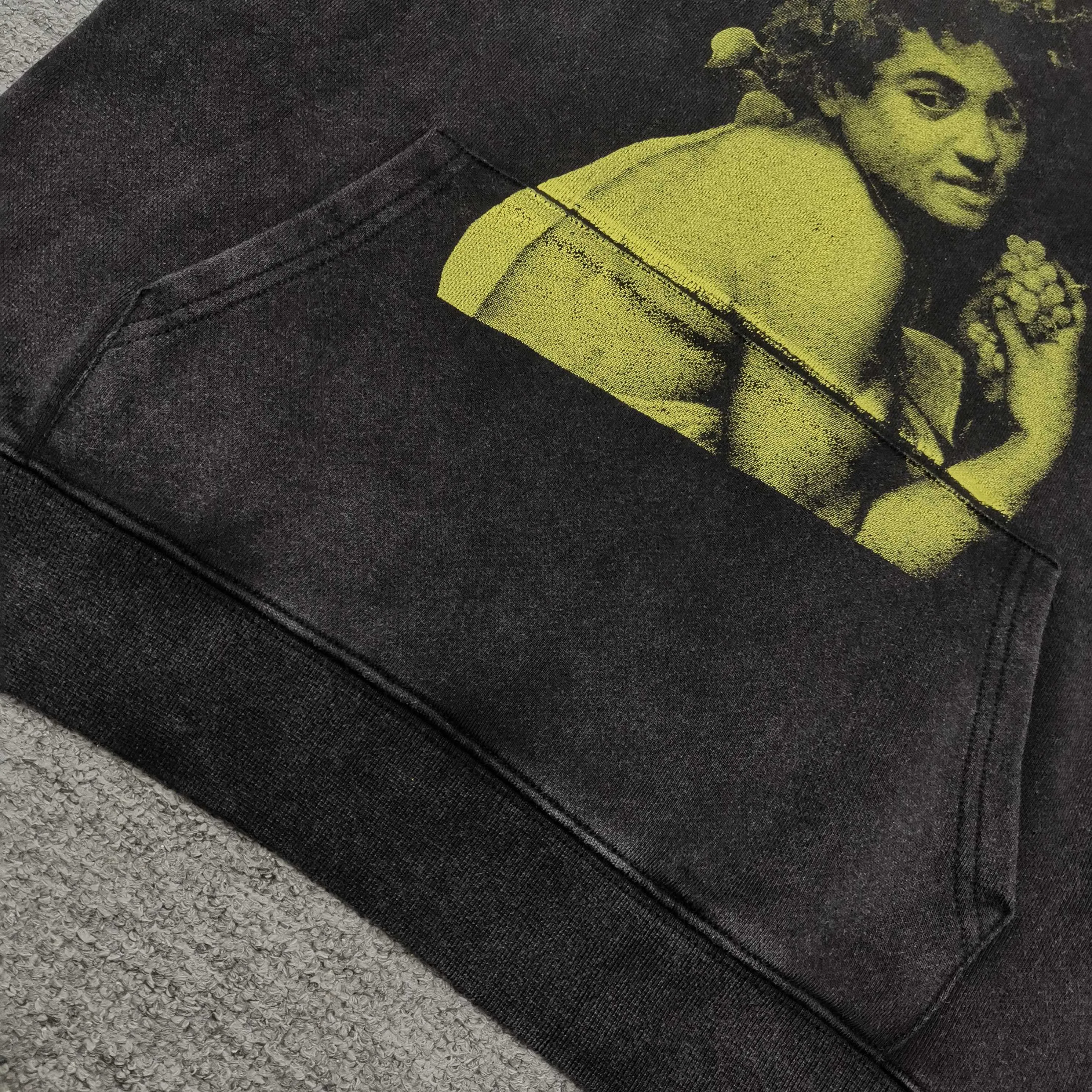 off white 25ss religious portrait oil painting 460g washed hooded sweatshirt Color: washed black Size: S M L XL P410